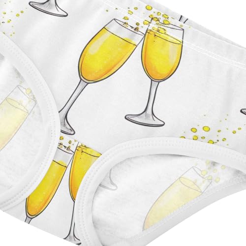Girls Underwear Toddler 2t Cotton Panties for Girl Durable Underpants Briefs Champagne Yellow Wine4
