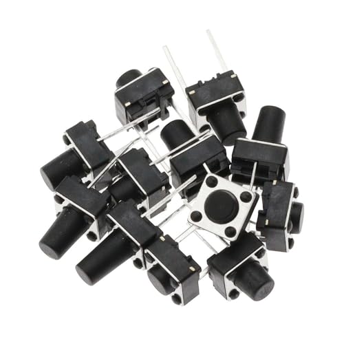 VWWJCCRO 50PC Push Button Switch 12V Copper 2PIN DIP2 SMD MicroSwitch 6X6X14MM