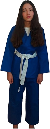 Kimono Infantil Jiu-jitsu Trançado + Faixa Com Ponta Preta