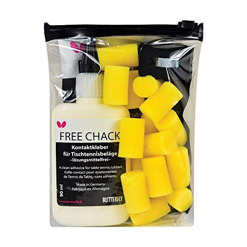 Butterfly Free Chack Table Tennis Racket Glue - Perfect For Assembling Table Tennis Ping Pong Paddle - Comes With Sponges And Application Clip - 3 (37Ml/90Ml/500Ml) #TOP4