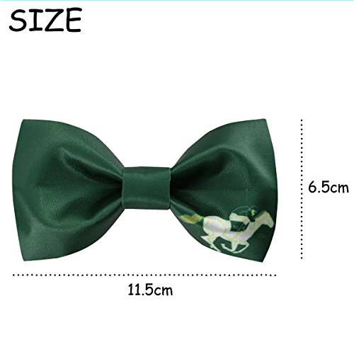Image of GUUNIEE Men's Satin Silk Racehorse Bow Ties Pre-tied Solid Horse Racing Bowtie