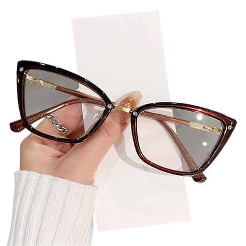 Blue Light Glasses For Women - Computer Protection Glasses For All Day Comfort - Anti UV Glare & Eyestrain(BROWN GOLD)