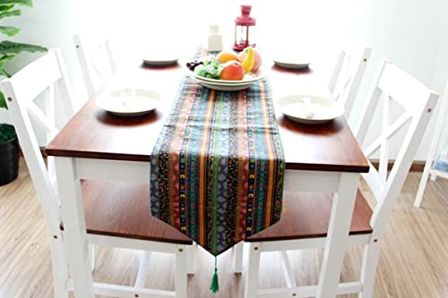 Chemin de table géométrie d'automne pour protéger et embellir une table terne - 5