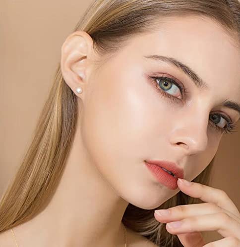 Qlkilyr 12 Pairs Pearl Stud Earrings, Hypoallergenic Imitation Pearl Earrings, Stainless Steel Round Ball Pearls Stud Earrings Mixed Sizes Stud Earrings Set For Women Girls #TOP1