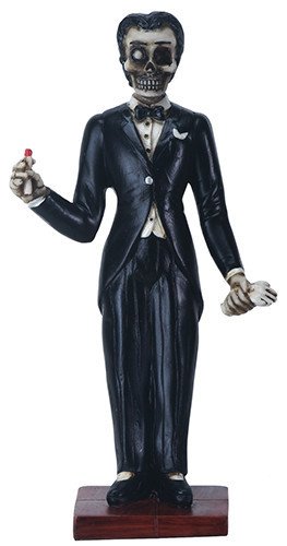 YTCYTC 6 Inch Day of The Dead - El Catrin Figurine in Tuxedo Holding Glove