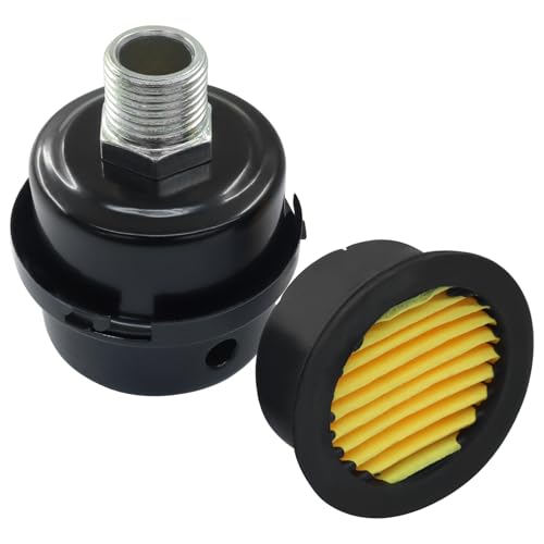 Litoexpe 2 Pcs 1/2 Inch Air Compressor Silencer with Replacement Elements