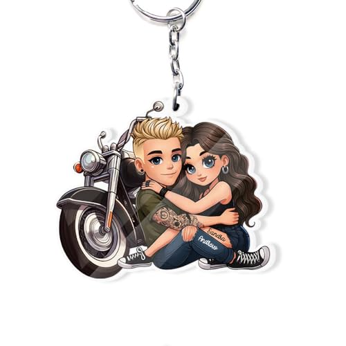 Mahomay Biker Couple Keychain