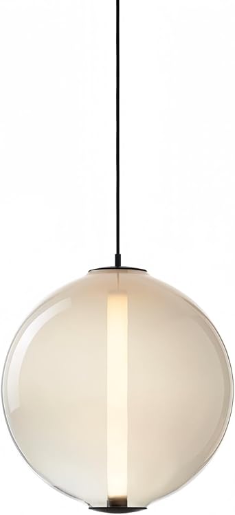 RUIBO Simplicity Glass Globe Shade LED Pendant Light,Nordic Gradient White Hanging Lamp,Bedside Lamp,for Bar Bedroom Loft Living Room Dining Table Light Fixture D30cm
