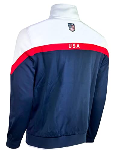 Boy's USA Track Jacket, Youth U.S Full Zip Sweater Jacket With Zipper Pockets4