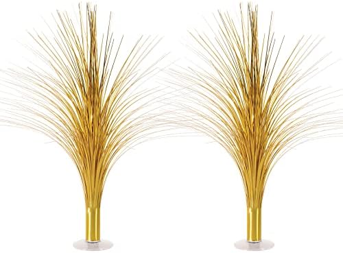 Beistle Metallic Spray Centerpieces - 2-Pack Elegant Gold Table D...