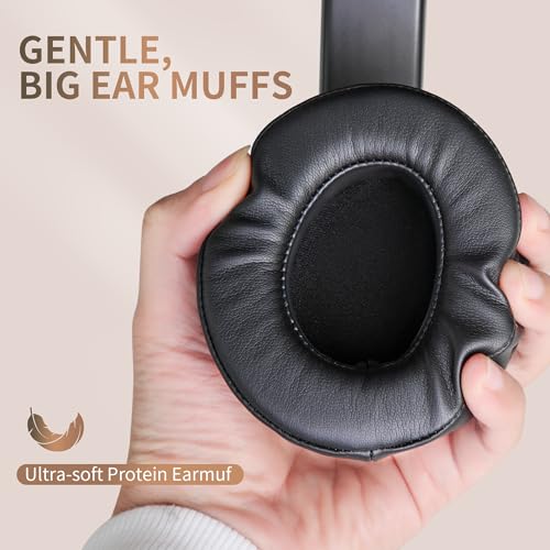 Image of AILIHEN Wired Headphones with Mic and Volume Control, Noise Isolation Over Ear Headphones for Adults&Teens, Foldable, Adjustable, Soft, Braid 3.5mm for Travel /Online Meeting /Remote Learning-Grey Black