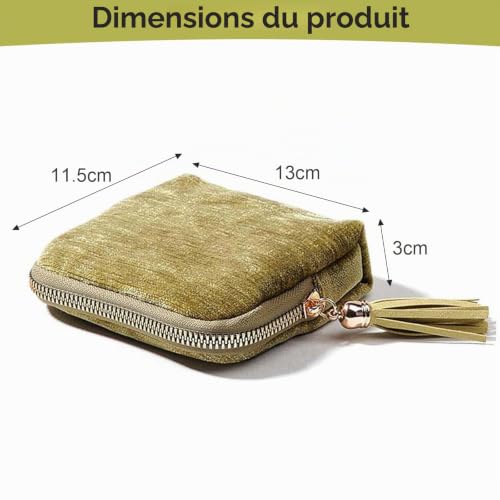 Cossaot Boîte à Bijoux de Voyage, 6 Couches Rangement pour Bijoux avec Franges, Portable Pochette Bijou Voyage, pour Bagues Boucles D'oreilles Bracelets Colliers, Idée Cadeau pour Femmes, Jaune – vue 2