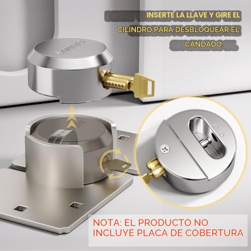 Miniatura 3 de Bwintech 1 Juego De Candados Con Grilletes Ocultos, Cerradura De Seguridad De Acero Sólido Para Furgonetas, Cerradura De Puerta De Remolque Con 2 Llaves