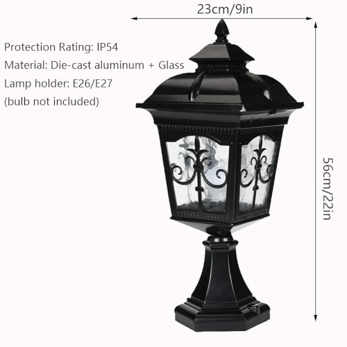 Lampe pilier extérieure de villa en style fleur d'épée rétro