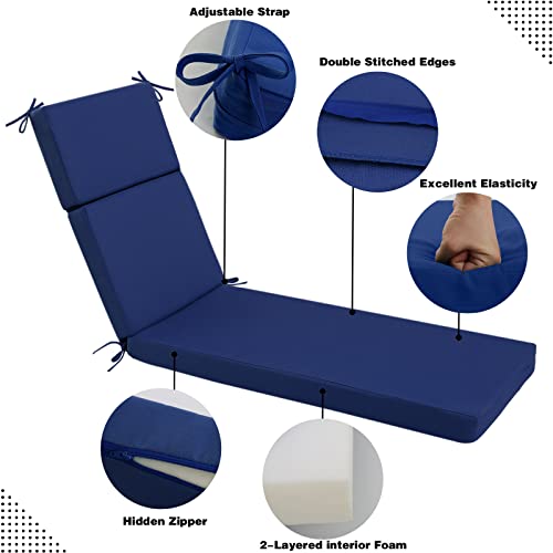 Idee-Home Chaise Lounge Cushions Outdoor Furniture, Patio Cushions Lounge Outside Chair Cushions Weather Resistant Lounge Chair Cushion Outdoor Cushions For Lawn Pool Cushions, 72In.l X 21In.w X 3In.d #TOP6