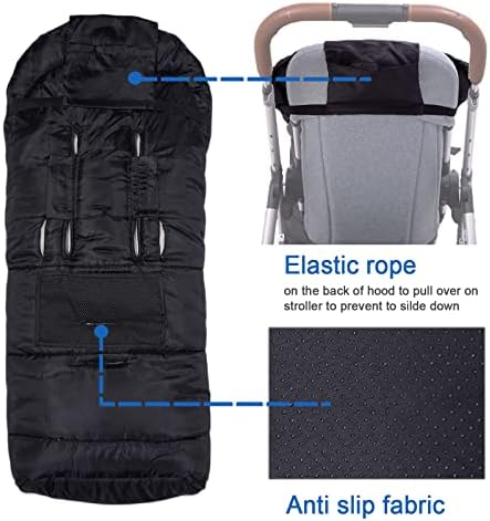 Yobee Toddler Warm Stroller Bunting Bag, Winter Waterproof Windproof Stroller Blanket, Protact Baby from Cold Weather Footmuff for Stroller — view 7