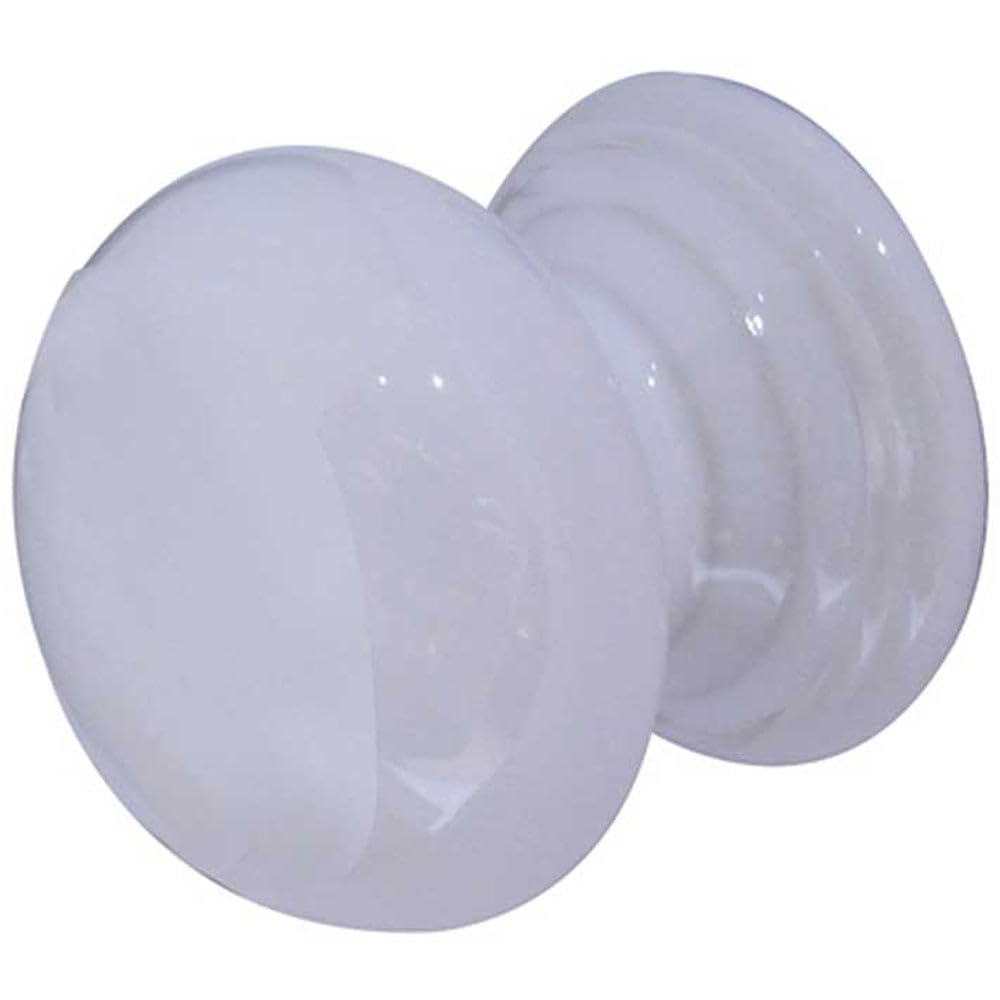 Loops Elegant 50mm White Porcelain Cupboard Knob for Classic Style - Kitchen Cabinet Knob