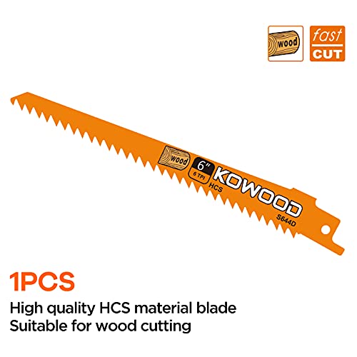 6-Inch Metal/Wood Saw Blades For Reciprocating/Sawzall Saws By Kowood For Dewalt,Bosch, Black & Decker, Makita, 6 Pcs #TOP4