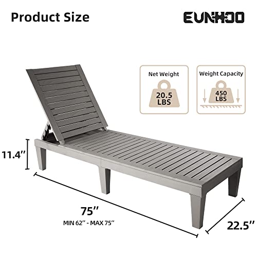 Eunhoo Outdoor Chaise Lounge Set Of 2, Adjustable Pool Lounge Chair With 5 Positions Backrest, Waterproof Sun Loungers For Garden Pool Beach Patio Deck Sunbathing #TOP1