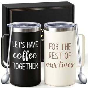 Lifecapido Engagement Gifts for Couples, 20oz Couples Coffee Mugs Set of 2
