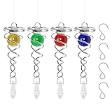 4 Pack Wind Spinner Ball Spiral Tail - Decorative Wind Spinner Tail 5.7in with Hanging Swivel Hook S