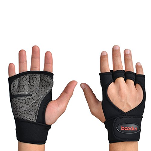 WeimoMonkey Womens Workout Gloves,for Weight Lifting Training Gym Hand Palm Protector Glove Black Size M