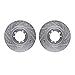 Dynamic Friction Company Rear Brake Rotors-Drilled and Slotted-Silver 7002-44001