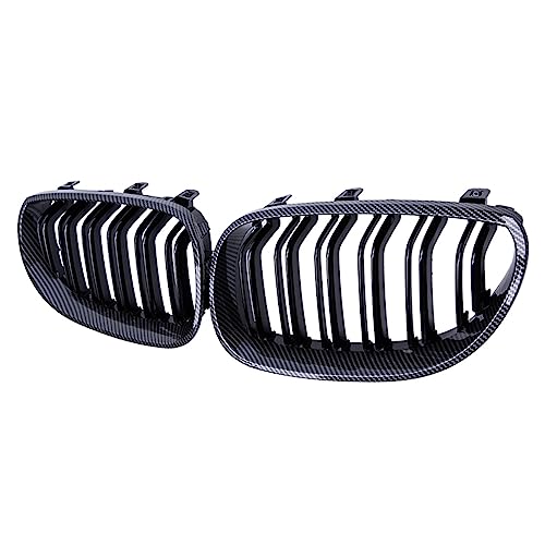 Grille d'aération du flux d'air calandre avant carbone double latte pour BMW E60 E61 M5
