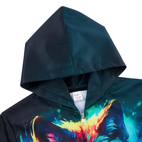 Idgreatim 6-14T Boys Zip Up Hoodies Kids 3D Graphic Hoody Sweatshirt Zipper Pullover with Pockets