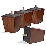 WEKIS Patas de madera maciza de 3 pulgadas, patas de