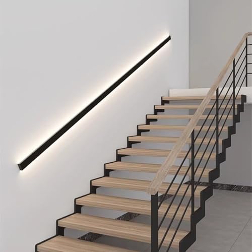 Kit de rampe d'escalier robuste avec main courante noire réglable