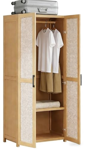 TUIYIDUO ���[�h���[�u �N���[�[�b�g ���t�� ��60cm �V�R�|�� �n���K�[���b�N ��e�� �m���^���X �I�t�� ���s��42*����160.6cm �g�ݗ��Ď� �ߗގ��[���b�N ��� �ʋC�� �ȃX�y�[�X �Q�� �������[�� ���K�p ���{��������t�� (2��