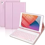 SXNIWBAI For iPad Keyboard Case 9.7 6th Gen 2018/ 5th Gen 2017/iPad Pro 9.7/Air 2/1, For ipad air 2 Case with Wireless Bluetooth Keyboard and Pencil Holder, Keyboard Case for iPad 9.7 inch, Pink