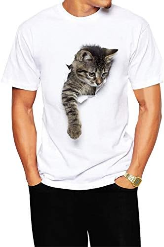 Amazon Afromarket メンズtシャツ 猫 Tシャツ メンズ 白 おもしろ 服 かわいい ネコ柄 シャツ Tシャツ カットソー 通販