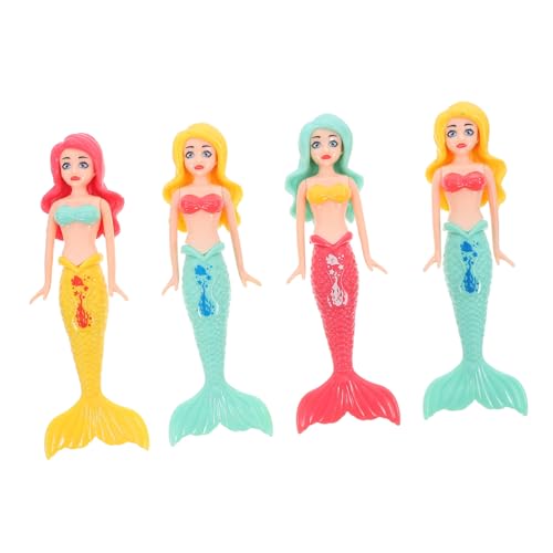 CIYODO 4 Piezas Piscina De Sirena Plomos para Nadar Niños Muñeca Nadadora Impermeable Juguetes De Bañera Juguete De Piscina Sirenita Juguetes De Piscina para Niñas Plomada El Plastico
