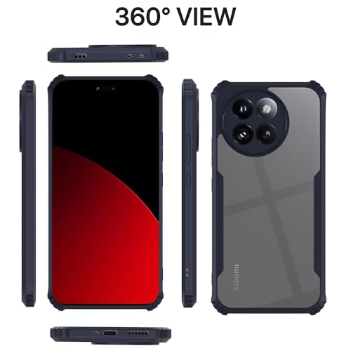 Image of Pikkme Back Cover | Crystal Clear Transparent Back | Ultra Hyrbid | Full Camera Protection | Raised Edge | Bumper Back Case for Xiaomi Civi 4 Pro 5G / Xiaomi 14 Civi 5G (Blue)
