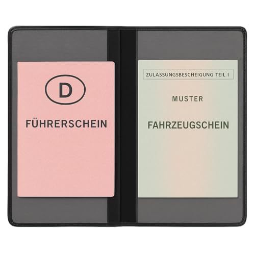 \KFZ Dokumentenhülle von GHADA – Stabiles 2-Fach PVC-Etui für Fahrzeugschein – Kartenhülle mit hoher Qualität – Deutsche Herstellung – Schwarz
