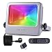 LOFTEK 50W LED Flood Light, RGB Spotlight with Remote Control, IP66 Protection and UL Listed Plug, 16 Colors Changing and 6 Levels Adjustable Brightness for Outdoor Decoration, NOVA S Series, Silver