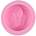 BAKER DEPOT Sun and Moon Face Soft Silicone Mold for Soap Fondant Mold Handmade Soap Moouds Pink Color