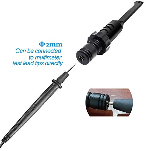 Inshareplus Electronic Wire Piercing Probe Clip 2Mm For Automotive Diagnostic Tester Tool, Puncture Wire Back Probe Pins Insulation For Car Circuit Detection Black&Red, 2 Pack #TOP2