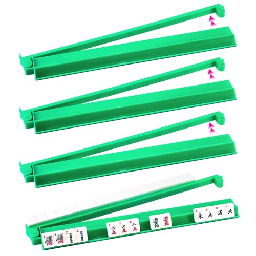 Soportes para Fichas de Mahjong de Acrílico Verde Juego de 4