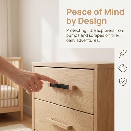 Image of 6 Pcs Corner Protector Proofing Pulls Soft Silicone Drawer Handle Guards with Strong Adhesive L-Shaped Furniture Corner Protectors for Cabinets Wardrobes
