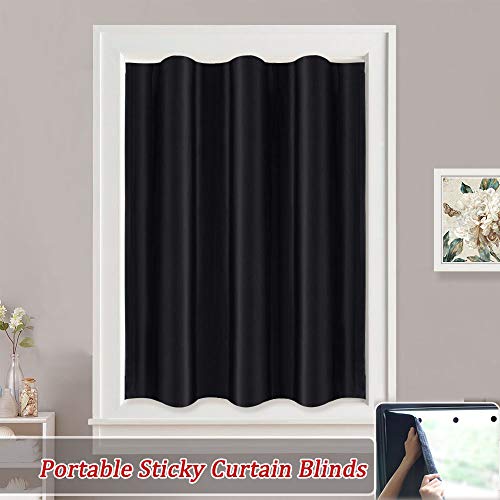 PONY DANCE Temporary Blackout Blinds for Travel Four-sided Sticker Caravan Curtain - Image 2