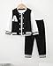 VEGGIEDOT Toddler Boy Clothes 2T 3T Boy Fall Winter Outfits Black Varsity Baseball Sweat Jacket Pants Set Casual Clothing Set for Little Boys