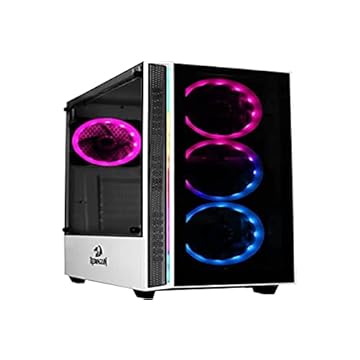 Gabinete Gamer Redragon Grapple RGB Branco sem Fans GC-607WH, Preto, UNICO