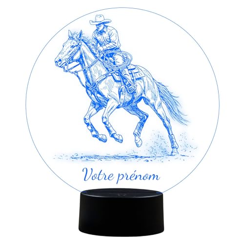 Veilleuse 3D cheval rodéo pour rassurer les enfants la nuit avec télécommande