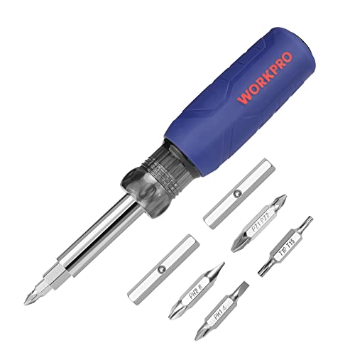 WORKPRO 11 in 1 Multi-bit Screwdriver, Reversible Screwdriver with ...