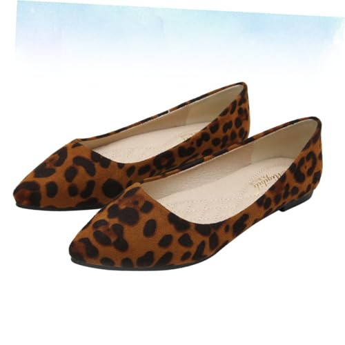 Chaussures Léopard Plates Pointues Femmes Simili Cuir Taille 43