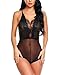 Avidlove Women Lingeries One Piece Jumpsuit Halter Babydoll Lace Chemise Black M