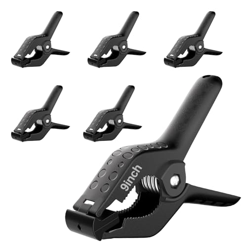 Image of Backdrop Clamps Clips - 9in - Large Spring Clamps for Backdrop Stand, 6 Pack Heavy Duty Plastic Muslin Photo Clamp for Photography Photobooth, Balloon Arch, Woodworking